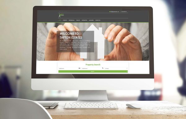 Portfolio tapton estates desktop website design mockup