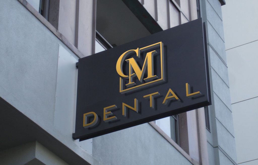 Exterior Shop Sign CM Dental
