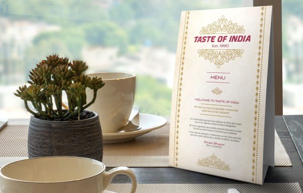 Menu Design Mockup Taste Of India