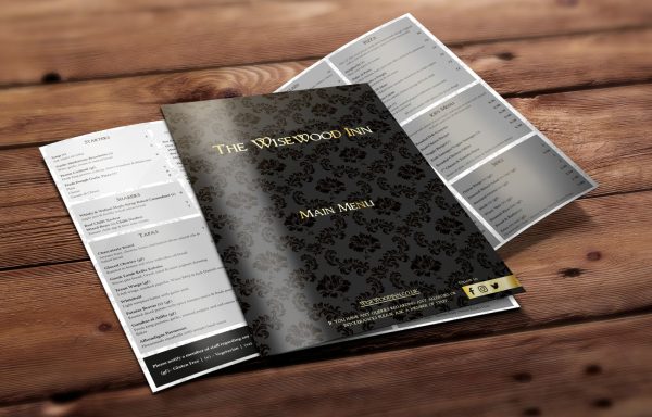 Menu Design Mockup Wisewood Inn