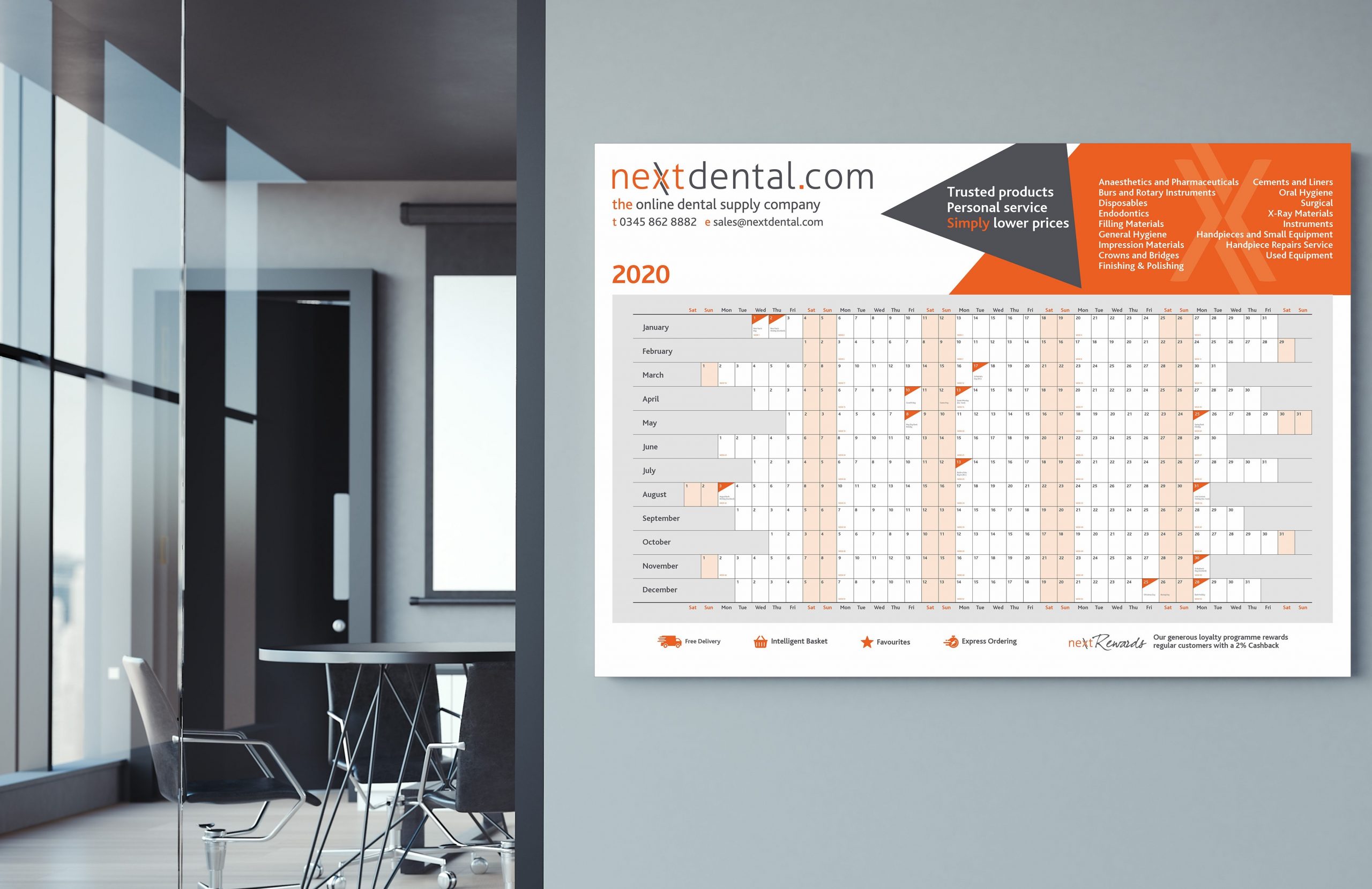 2024 Large A1 Office Wall Year Planner Commercial Calendar Organiser Folded  A4