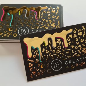 business cards printed with gold foil